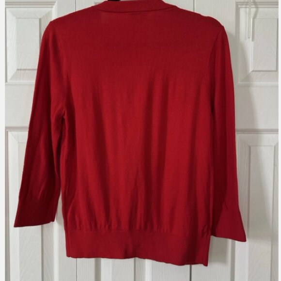 BF SALE Kate Spade Red Jeweled Embellished Cardigan Sweater - M - Picture 5 of 6